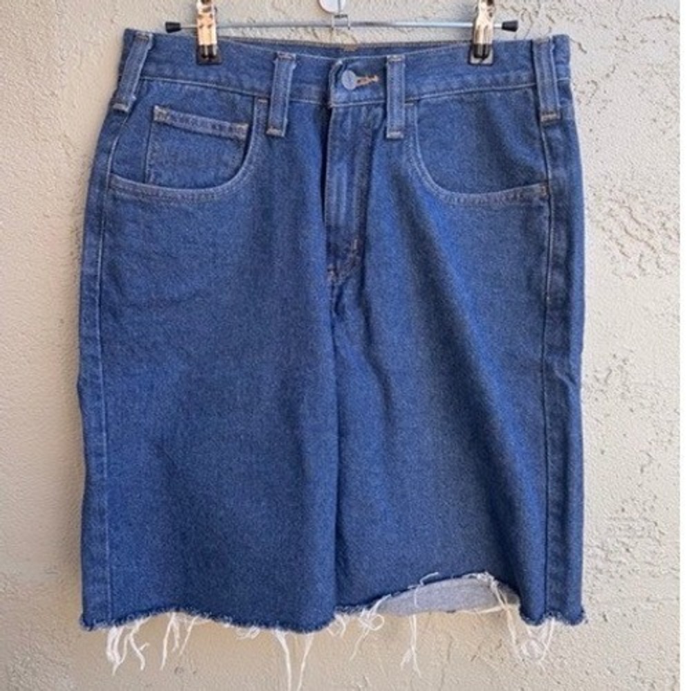 Carhartt Mens Blue Denim Shorts Cutoff Utility Streetwear Workwear Utility